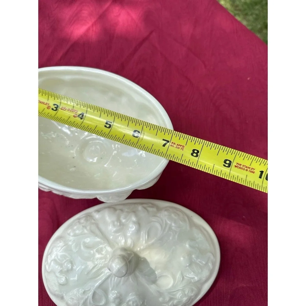 Vintage Porcelain Cherub‎ Trinket Dish Angelcore Coquette Shabby Chic Decor